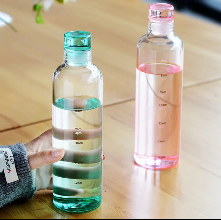 Large Capacity Glass Bottle, Glass Bottle With Time Marker, Leakproof Drop-Resistant Water Bottle Large Capacity Glass Bottle, Glass Bottle With Time Marker, Leakproof Drop-Resistant Water Bottle